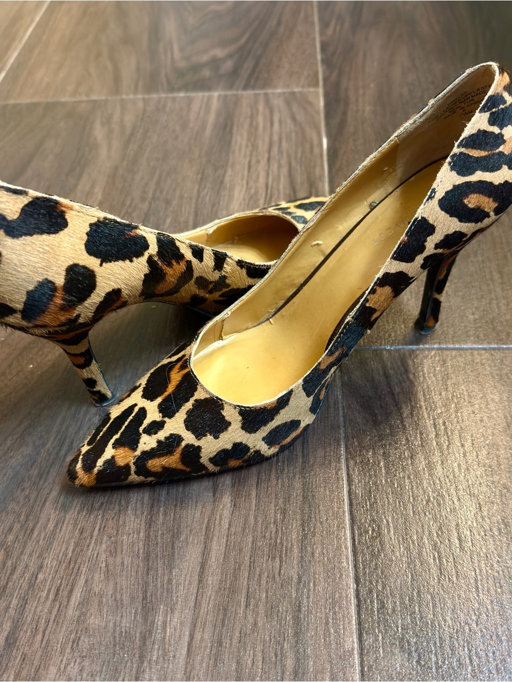 90’s Vintage Nine West Leopard Print Pointed Toe Pumps - Brown/Black
